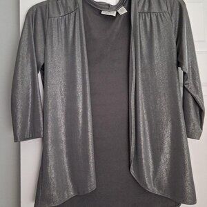 Chico's Travelers Open Front Shimmer Jacket - Chico's Sz 1 or Regular Size 8